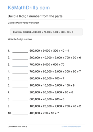 Grade 5 Place Value 6 Digit 14